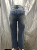 Retro-Washed Tassel Cross Jeans  XCFF-3811
