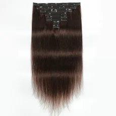 Human Hair Wig Straight Hair Lace Clip Hairpiece 8-Piece Set JKLS-75370