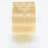 Human Hair Wig Straight Hair Lace Clip Hairpiece 8-Piece Set JKLS-75370