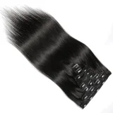 Human Hair Wig Straight Hair Lace Clip Hairpiece 8-Piece Set JKLS-75370