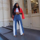 Fashion Patchwork Loose Jeans SHMF-6205