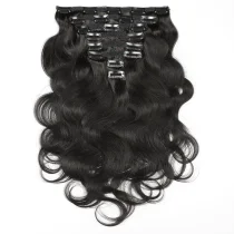 Human Hair Clip-In Extensions Natural Color Wigs JKLS-16132