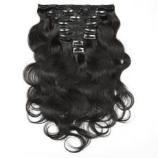 Human Hair Clip-In Extensions Natural Color Wigs JKLS-16132