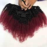 Human Hair Afro Kinky Curly Clip-In Hair JKLS-27992