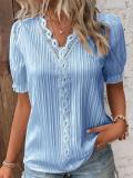 Plus Size Fashion Short Sleeve Blouses GSZE-ST23053