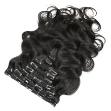 Human Hair Clip-In Extensions Natural Color Wigs JKLS-16132