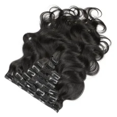 Human Hair Clip-In Extensions Natural Color Wigs JKLS-16132