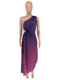 Gradient Press Pleated Maxi Dress GCYF-9575