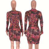 Printed Mini Dress GCYF-9060