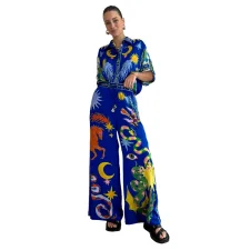 Fashion Print Slim Two Piece Pants Set GCYF-9558