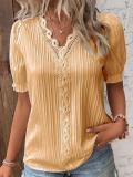 Plus Size Fashion Short Sleeve Blouses GSZE-ST23053