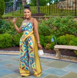Print Sling Vest Loose Two Piece Pants Set GCYF-9582