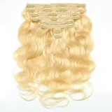 Human Hair Clip-In Extensions Natural Color Wigs JKLS-16132