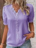 Plus Size Fashion Short Sleeve Blouses GSZE-ST23053