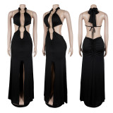 Backless Hollow Out Split Fishtail Dress GTYZ-7591