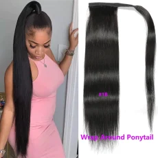 Human Hair Wig Velcro Ponytail  JKLS-61327