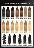 PU Real Hair Tape-in Hair Extensions Wigs JFDX-80388