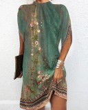 Fashion Round Neck Loose Dress GSZE-ST23086