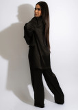 Solid Color Long Sleeve Pants Suit GCYF-9373