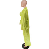 Solid Color Long Sleeve Pants Suit GCYF-9373