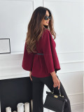 Fashion Solid Color Cape Coat GSZE-5382