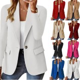 Solid Color Long Sleeve Blazers GSZE-ST23138