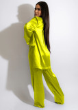 Solid Color Long Sleeve Pants Suit GCYF-9373