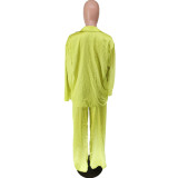 Solid Color Long Sleeve Pants Suit GCYF-9373