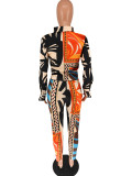 Fashion Print Tie Up Two Piece Pants Set GCYF-9433