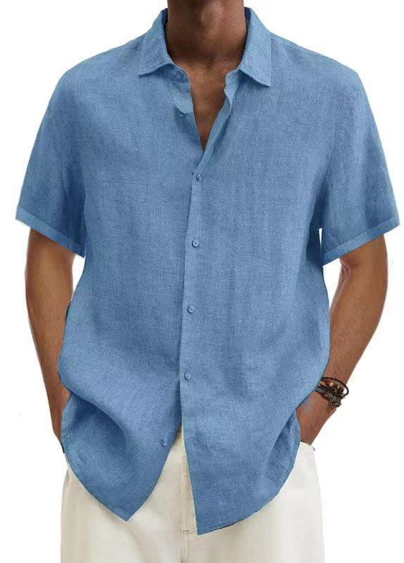 Plus Size Men's Fashion Solid Color Shirt GSZE-ST22092