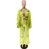 Solid Color Long Sleeve Pants Suit GCYF-9373