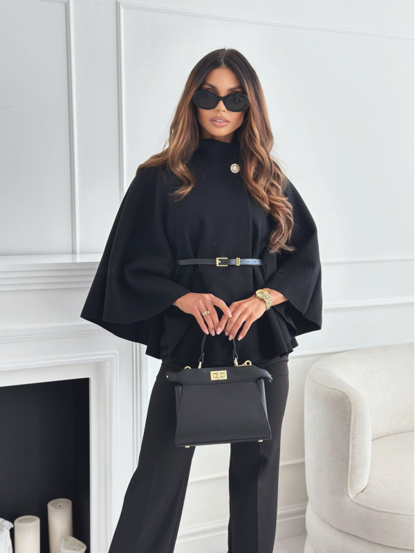 Fashion Solid Color Cape Coat GSZE-5382