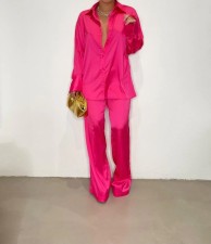 Long Sleeve Solid Color Loose Two Piece Pants Set GCYF-9337