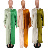 Color Block Single Breasted Two Piece Pants Set GCYF-9340