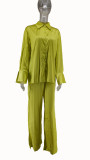 Long Sleeve Solid Color Loose Two Piece Pants Set GCYF-9337