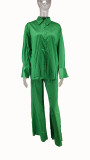 Long Sleeve Solid Color Loose Two Piece Pants Set GCYF-9337