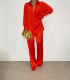 Long Sleeve Solid Color Loose Two Piece Pants Set GCYF-9337
