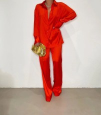 Long Sleeve Solid Color Loose Two Piece Pants Set GCYF-9337