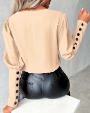 Fashion V-neck Long Sleeve Blouses GSZE-ST23385