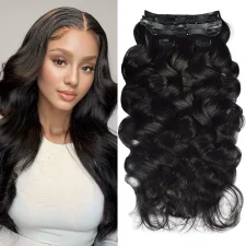 Real Hair PU Clip-On Hair Extensions Wigs JFDX-69145