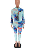 Fashion Print Tie Up Two Piece Pants Set GCYF-9433