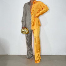 Color Block Loose Two Piece Pants Set GCYF-9391