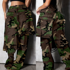 Camouflage Print Straight Jeans LSD-25251