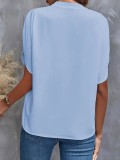Casual Solid Color V-Neck Blouses GSZE-ST24003