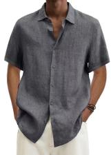 Plus Size Men's Fashion Solid Color Shirt GSZE-ST22092