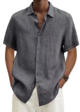 Plus Size Men's Fashion Solid Color Shirt GSZE-ST22092