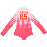 Print Stand Collar Zipper Romper DLSF-K25Q82279