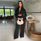 Long Sleeve Zipper Top Two Piece Pants Set YF-10921