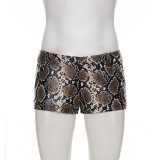 Snake Print Leather Shorts GPKJ-MR45064