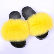 Genuine Fox Fur Non-Slip Slippers NGZR-GT542